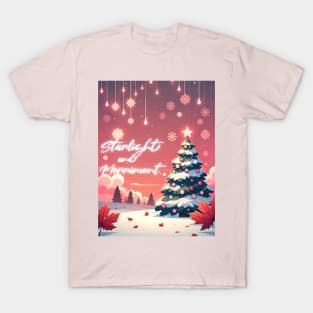 Starlight Merriment: Whimsical Christmas Tree Tee T-Shirt